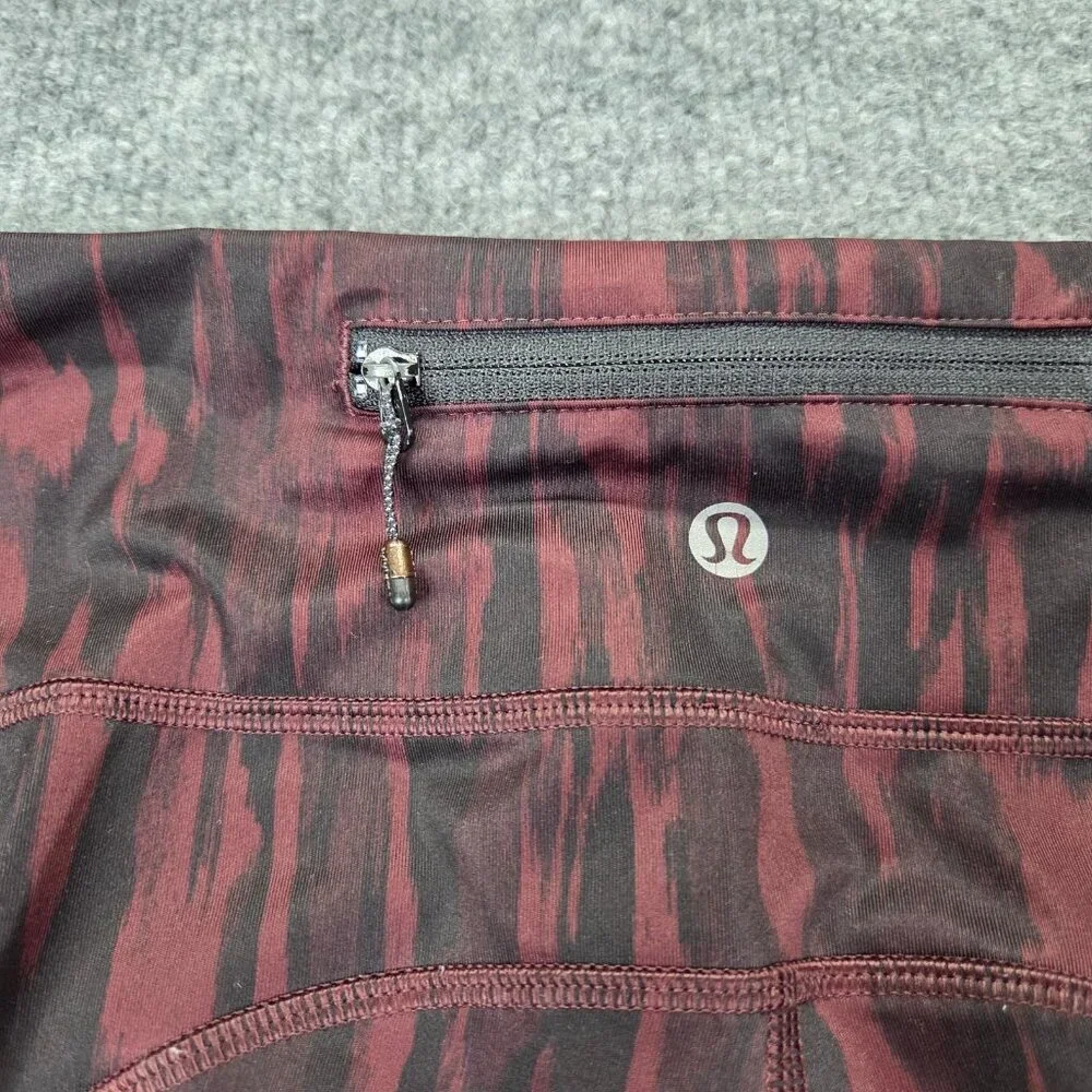 Lululemon Speed Tight IV Leggings Womens 4 Painted Animal Bordeaux Black Running
